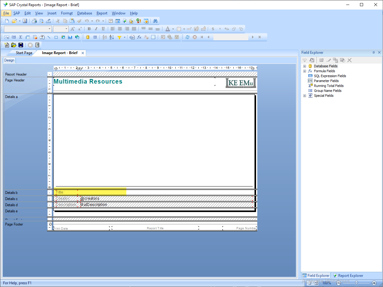 Cliquez pour agrandir Crystal Reports